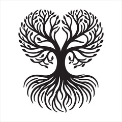 Obraz premium Tree Logo of life silhouette Clipart - Celtic tree Illustration Design