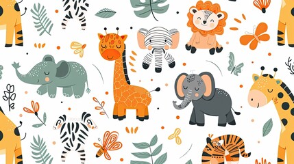 Obraz premium cats and wild animals animal pattern