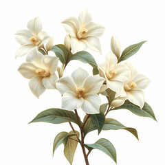 Dendrobium Orchids flowers  Isolated on white background.