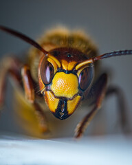 close up of a hornet wasp