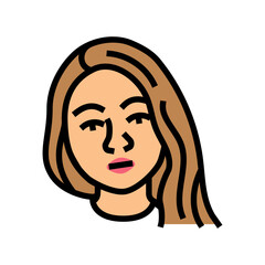 indifference woman expression color icon vector. indifference woman expression sign. isolated symbol illustration