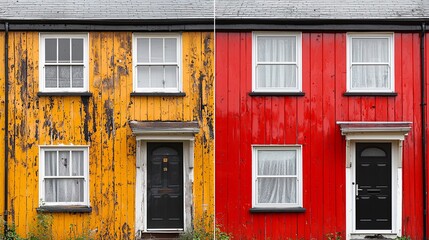 Colorful Facades of a Residential Building