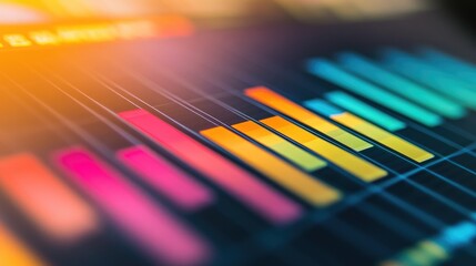 Colorful Data Visualization on Digital Screen