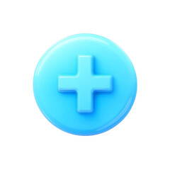 Fototapeta premium 3D Add/Plus Button with Medical Cross