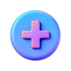 Fototapeta premium 3D Add/Plus Button with Medical Cross