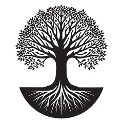 Celtic Tree of Life Silhouette  illustration - Logo tree Vector Clipart Design