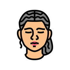 sorrow woman expression color icon vector. sorrow woman expression sign. isolated symbol illustration