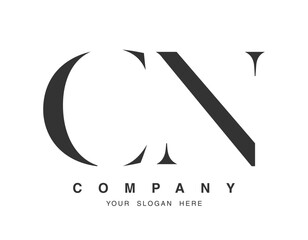 CN logo design. Initial letter c and n serif font style. Creative classic company name typography. Trendy logotype or identity.