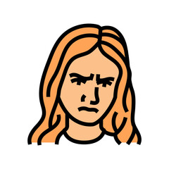 disappointment woman expression color icon vector. disappointment woman expression sign. isolated symbol illustration