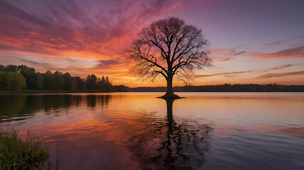 sunrise over the river