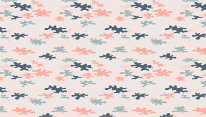 Seamless pattern with camouflage elements. Camo military clothing texture background.