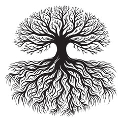 Elegant Celtic Tree of Life Silhouette Clipart - Tree Logo illustration Vector 