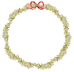 Watercolor Christmas Wreath