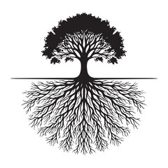 Elegant Celtic Tree of Life Silhouette Clipart - Tree Logo illustration Vector 