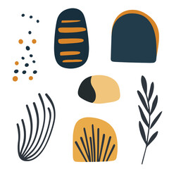 Abstract Boho Sea Algae Set – Minimalist Modern Organic Shapes Illustration Collection for Ocean, Coastal, and Nature-Inspired Wall Art Decor