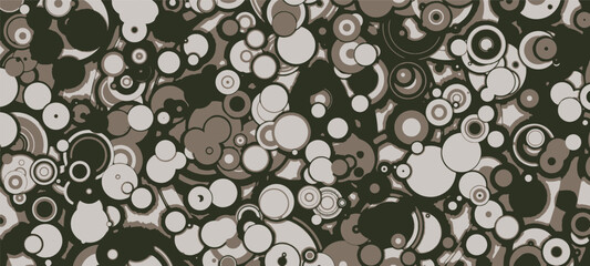 Brown Line art optical art. Psychedelic background. Monochrome background. Optical illusion style. Black dark background. Modern pattern. Abstract graphic texture. Graphic ornament