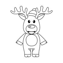 Christmas baby reindeer coloring page