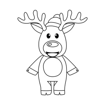 Christmas baby reindeer coloring page