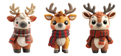 Cute Cartoon Animal Characters in Scarves