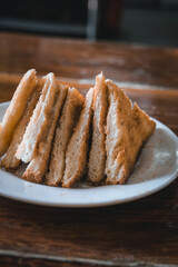 Pork chop sandwich, a classic street food in Macau, China