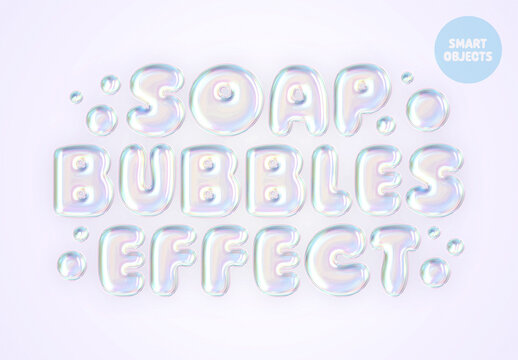 Soap Bubbles Text & Logo Effect Mockup