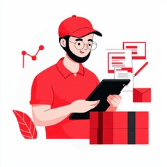 Warehouse manager using AI-powered analytics for stock prediction and replenishment efficiency modern inventory management system