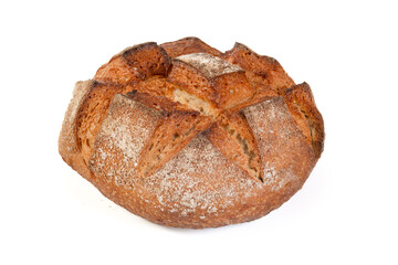 freshly baked bread isolated on white background