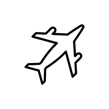 recommend clip art: Airplane icon in outline style. Aviation transportation take-off travel passenger. Plane symbol, passenger airplane, aircraft simple line design. Vector illustration isolated on white background.