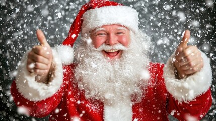 Santa claus spreads christmas cheer with a joyful smile
