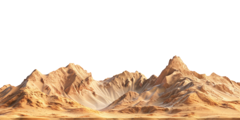 sand dunes mountains landscape isolated on white or transparent png