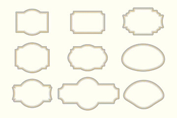Fototapeta premium Set of vintage frames, hand drawn . Vector illustration