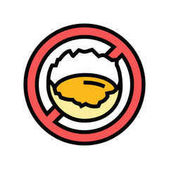 raw egg consumption avoid color icon vector. raw egg consumption avoid sign. isolated symbol illustration