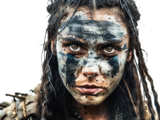 viking woman isolated on white or transparent png