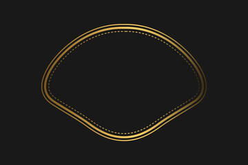 Elegant vintage gold retro frame on black background, with patterns, with empty space . Vector illustration