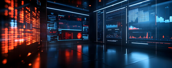 3D Illustration Data Center Technology Digital Cyberspace