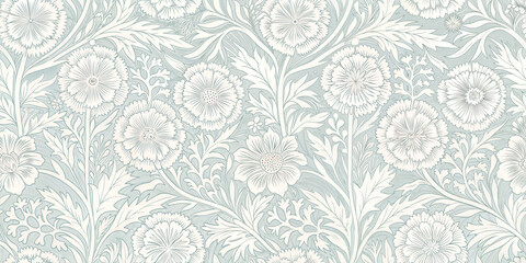 Seamless wallpaper design with floral patterns for crafting projects, scrapbooking, and interior design
