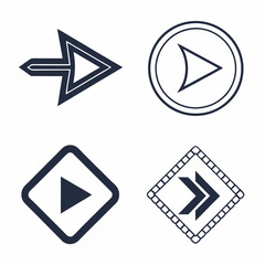 Arrow icon set. Vector illustration 