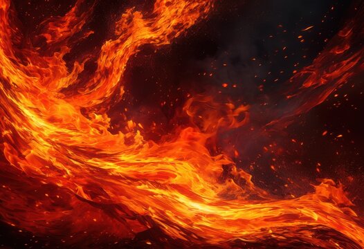 stunning fire inspired texture backdrop featuring vibrant shades orange red creative product design applications, flames, vivid, glowing, warmth, heat, light - Powered by Adobe