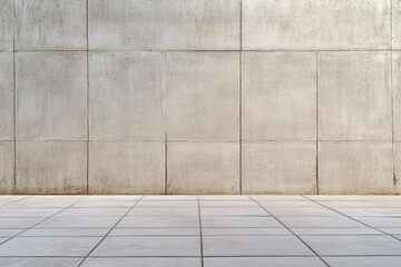 Fototapeta premium Minimalist Concrete Wall and Tiled Floor