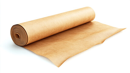 Fototapeta premium A piece of beige kraft paper isolated on a white background