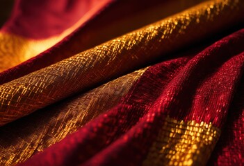 close vibrant fabric showcasing intricate texture details rich colors textile lovers designers, artistic, pattern, closeup, weave, layers, yarn, crafts