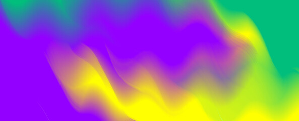 Bright Mardi Gras background with modern abstract blurred color gradient. Long banner © Yevhenii Khil