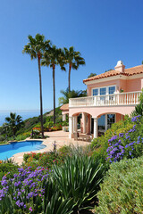 Fototapeta premium a luxury tropical resort from the 1990s