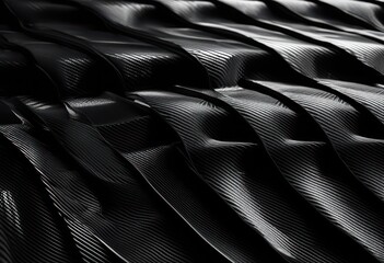 Naklejka premium close shots highlighting intricate details carbon fiber textures patterns, aerospace, artistry, black, craftsmanship, contrast, design, depth