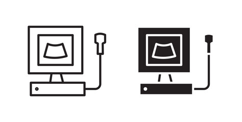 Ultrasonography icon. thin stroke and solid.