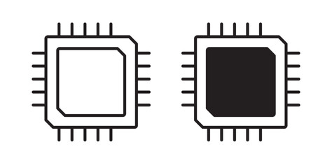 Chip icon. thin stroke and solid.