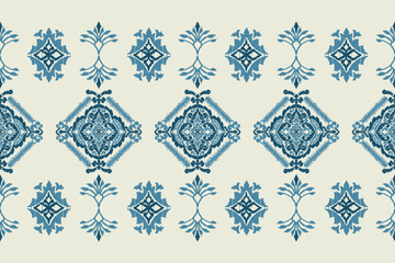 Saree Sarong Motifs Ikat floral paisley embroidery floral.ikat ethnic oriental  seamless pattern traditional.Ikat embroidery style abstract embroidery design for texture,fabric,clothing,wrapping.