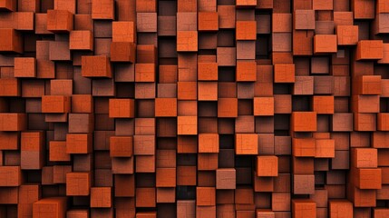 A wall made of red bricks with a pattern of squares