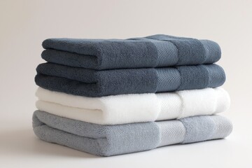 Stack of perfectly folded clean towels