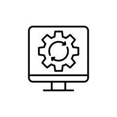 Automation system outline icons, minimalist vector illustration ,simple transparent graphic element .Isolated on white background